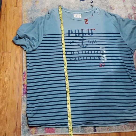 Polo Blue Striped "Training Facility" T Shirt Size 2XB - Picture 8 of 9